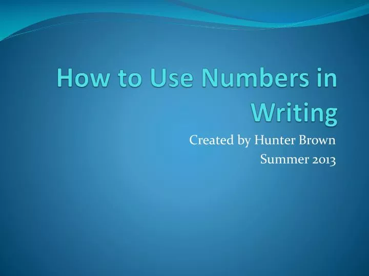 how to use numbers in writing