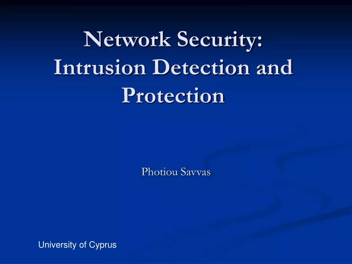 network security intrusion detection and protection