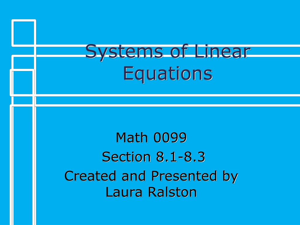 PPT - Systems of Linear Equations PowerPoint Presentation, free ...
