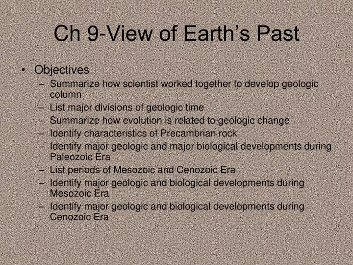ch 9 view of earth s past