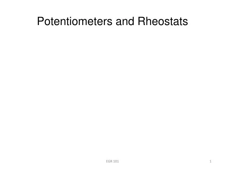 potentiometers and rheostats