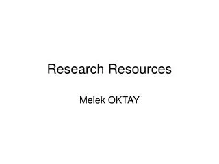 Research Resources