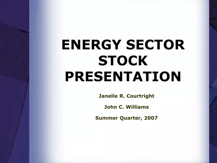 energy sector stock presentation