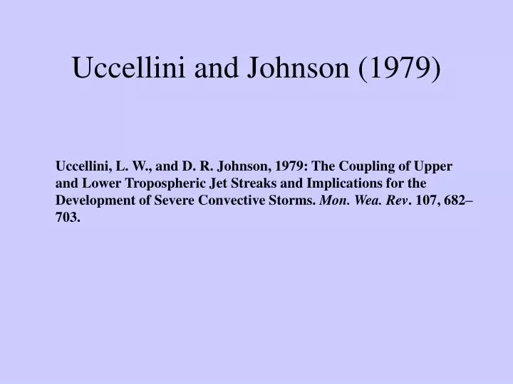 uccellini and johnson 1979