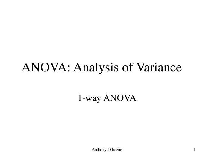 anova analysis of variance