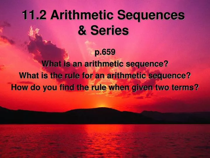 11 2 arithmetic sequences series