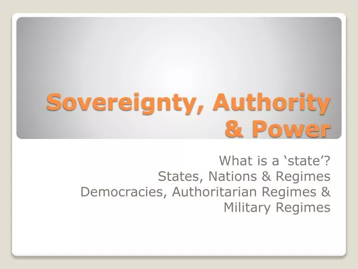 sovereignty authority power