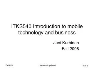 ITKS540 Introduction to mobile technology and business