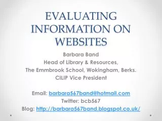 evaluating information on websites