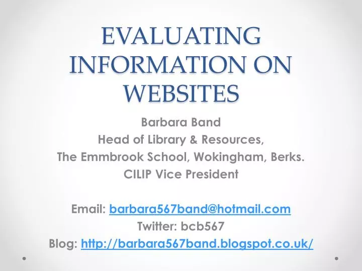 evaluating information on websites