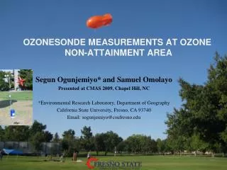 OZONESONDE MEASUREMENTS AT OZONE NON-ATTAINMENT AREA