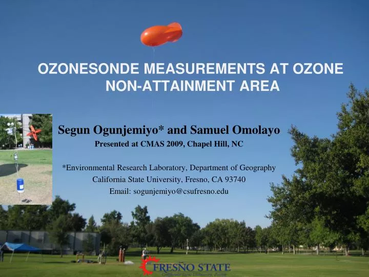 ozonesonde measurements at ozone non attainment area