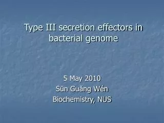 Type III secretion effectors in bacterial genome