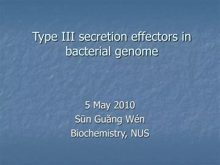 type iii secretion effectors in bacterial genome