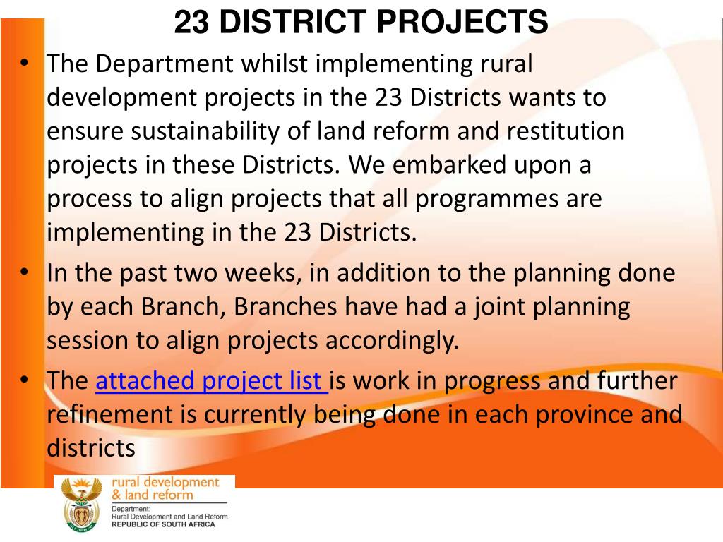 PPT - 23 DISTRICT PROJECTS PowerPoint Presentation, free download - ID ...