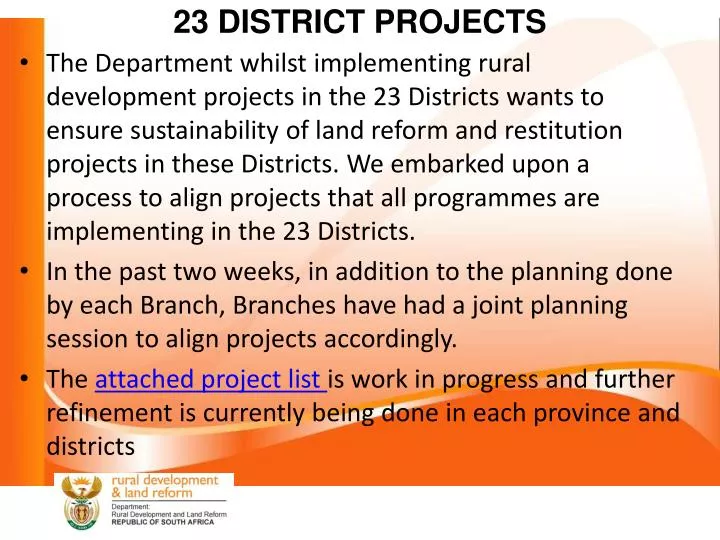 23 district projects