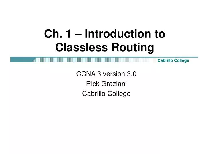 ch 1 introduction to classless routing