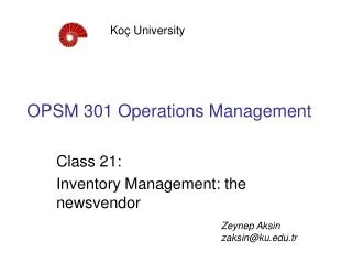 opsm 301 operations management