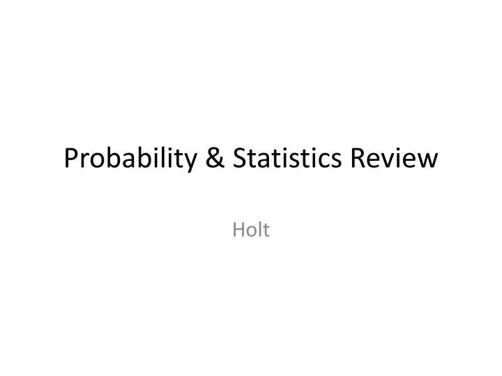 probability statistics review