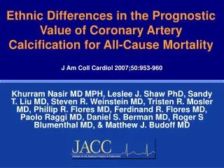 J Am Coll Cardiol 2007;50:953-960