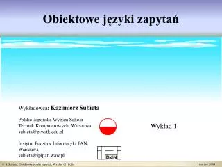 obiektowe j zyki zapyta