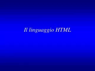 il linguaggio html