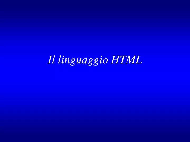 il linguaggio html