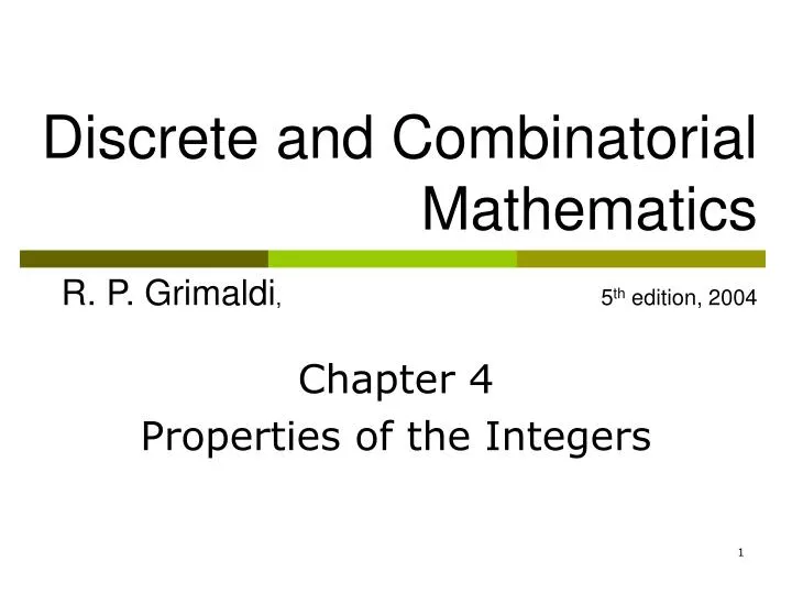 chapter 4 properties of the integers