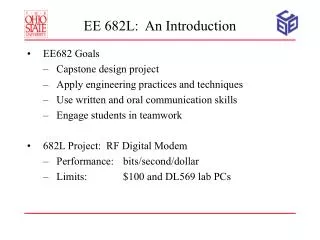 EE 682L: An Introduction