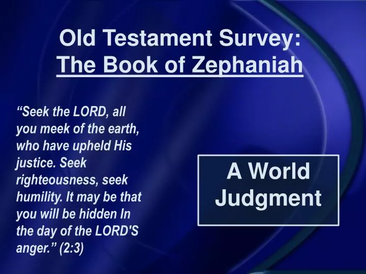 old testament survey the book of zephaniah