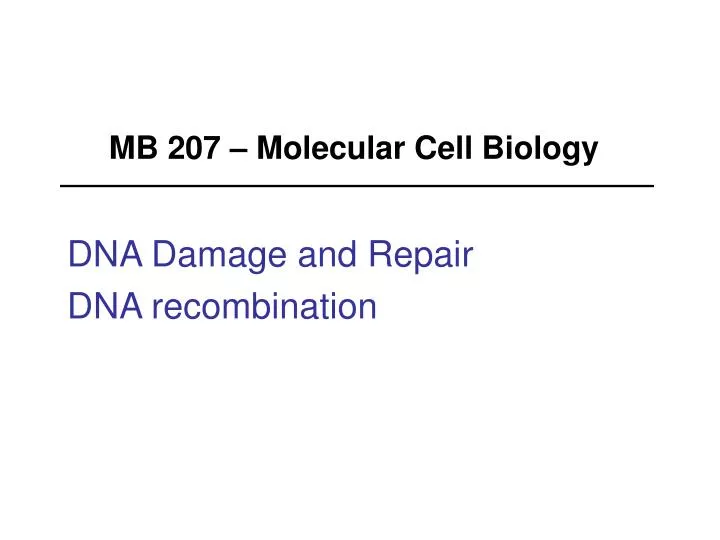 mb 207 molecular cell biology