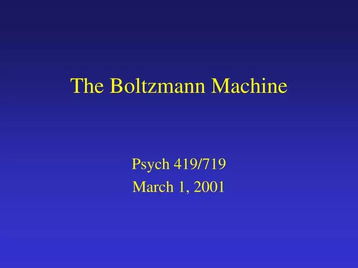 the boltzmann machine