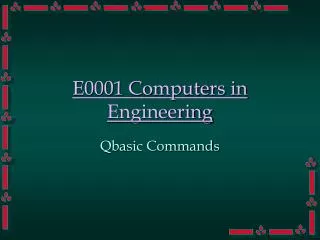 E0001 Computers in Engineering