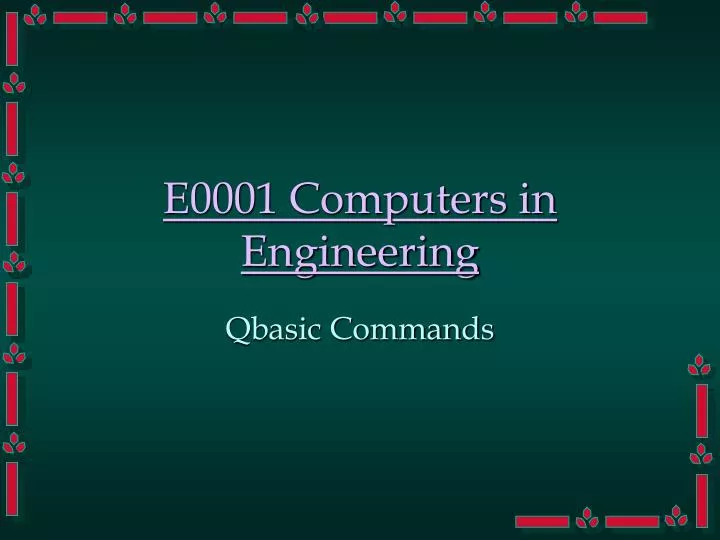 e0001 computers in engineering