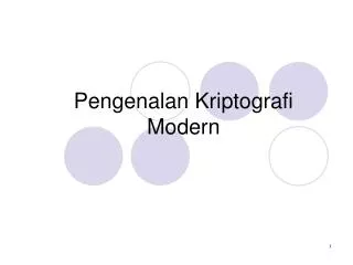 pengenalan kriptografi modern