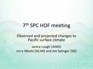 7 th SPC HOF meeting
