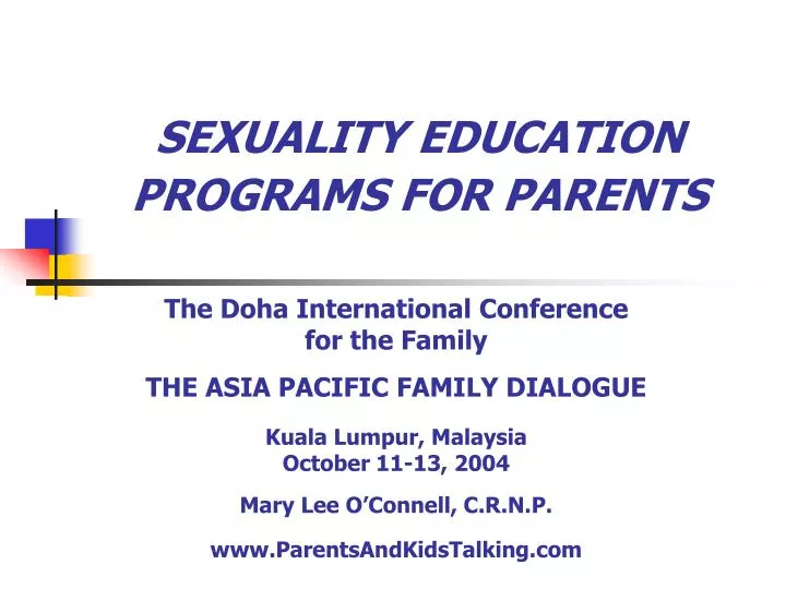 sexuality education programs for parents