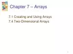 Understanding Arrays in Visual Basic: Creation, Usage, and Two-Dimensional Arrays - slide 1