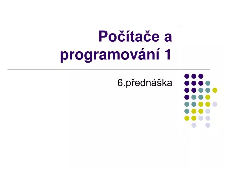 po ta e a programov n 1