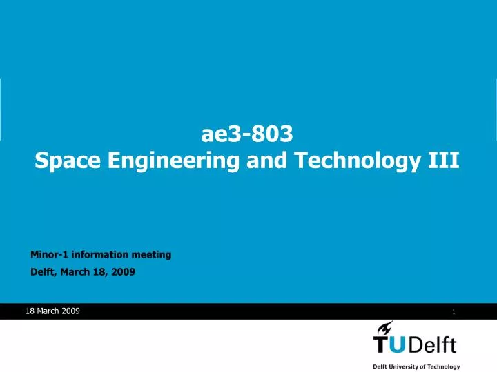 ae3 803 space engineering and technology iii