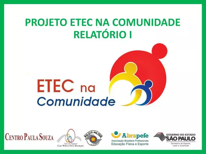 projeto etec na comunidade relat rio i