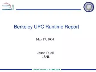 Berkeley UPC Runtime Report