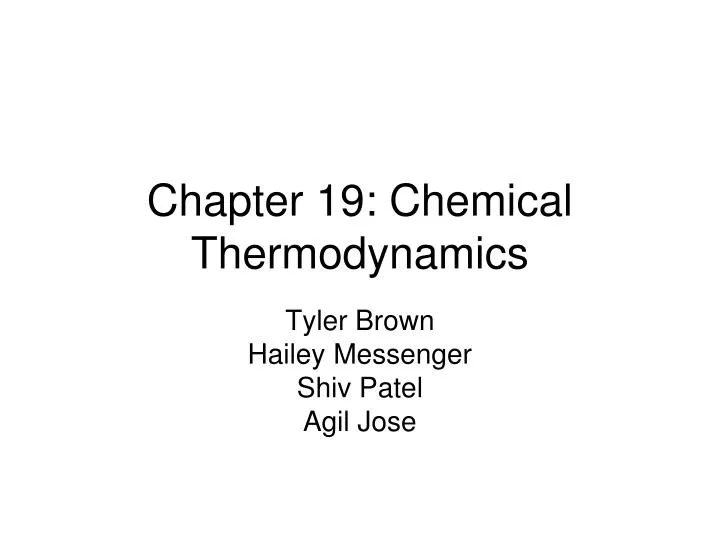 chapter 19 chemical thermodynamics