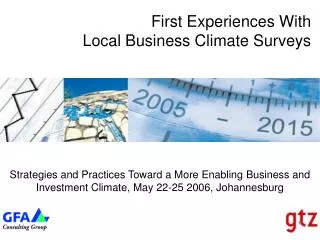 First Experiences With Local Business Climate Surveys