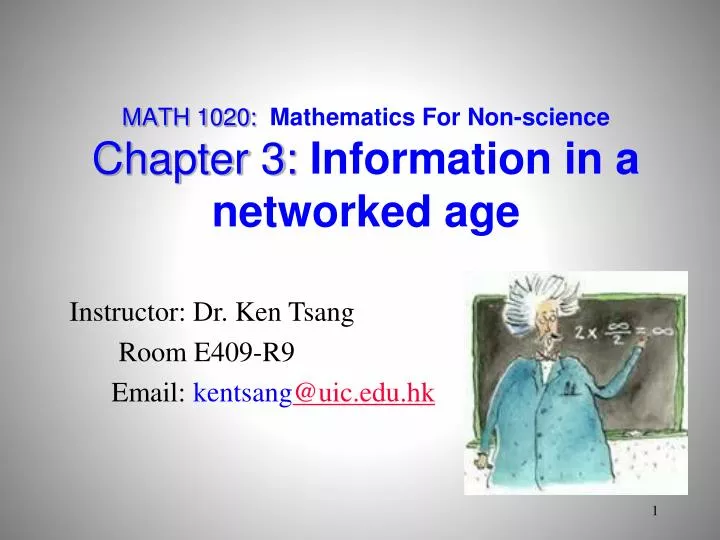 math 1020 mathematics for non science chapter 3 information in a networked age