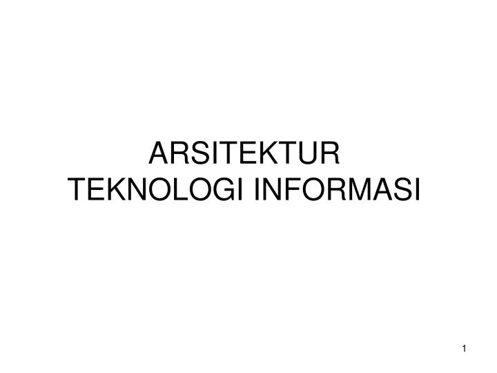 arsitektur teknologi informasi