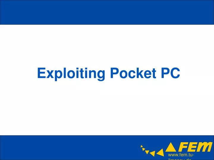 exploiting pocket pc