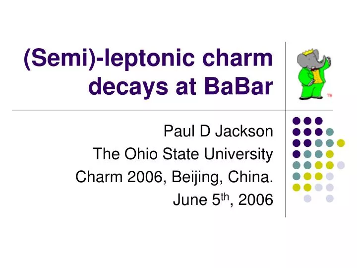 semi leptonic charm decays at babar