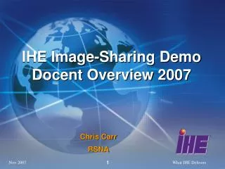 IHE Image-Sharing Demo Docent Overview 2007