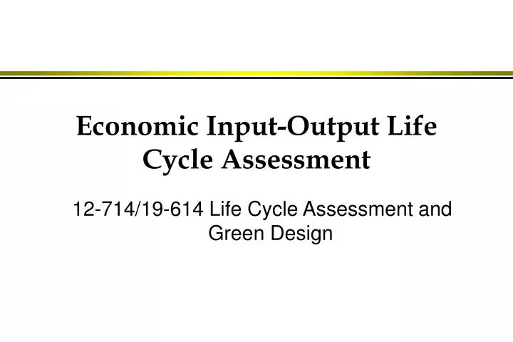 economic input output life cycle assessment